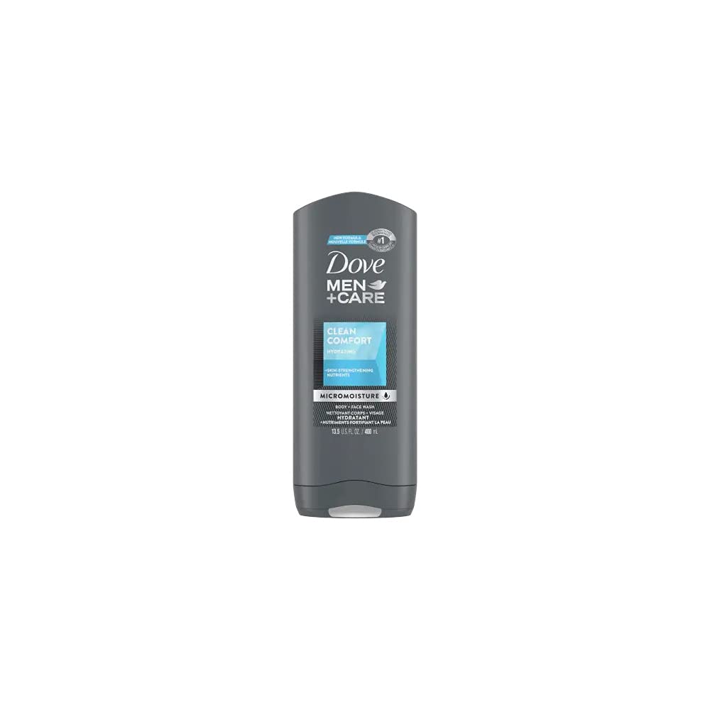 Dove Men Care Body & Face Wash, Clean Comfort - 13.5 Fl Oz / 400 mL X 6 Pack Case, Made in Germany