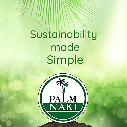 PALM NAKI Square Palm Leaf Plates (40 Count) - Disposable Dinnerware, Compostable and Biodegradable Plates