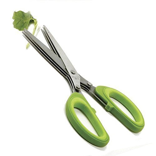 Norpro Multi Blade Herb Scissors with Blade Cleaner, 8-inch, Green  - Like New