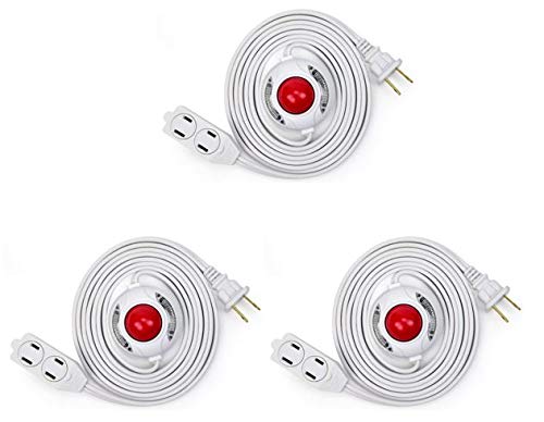 Electes 3 Outlet Extension Cord with Hand/Foot Switch and Light Indicator with Safety Twist-Lock, 16/2, White, UL Listed (3 Pack)�  - Very Good