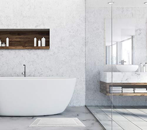White Classic Luxury Bath Mat Floor Towel Set - Absorbent Cotton Hotel Spa Shower/Bathtub Mats [Not a Bathroom Rug] 22"x34" | 2 Pack  - Acceptable