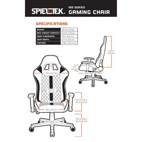 Spieltek 100 Series Gaming Chair (Black & Blue)  - Like New