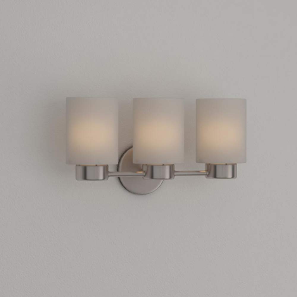 Ciata Lighting Bathroom Light Fixture Over Mirror, Three-Light Brushed Nickel Finish Bathroom Vanity Light Wall Fixture with Frosted Seed Glass Finish for Bathroom  - Very Good