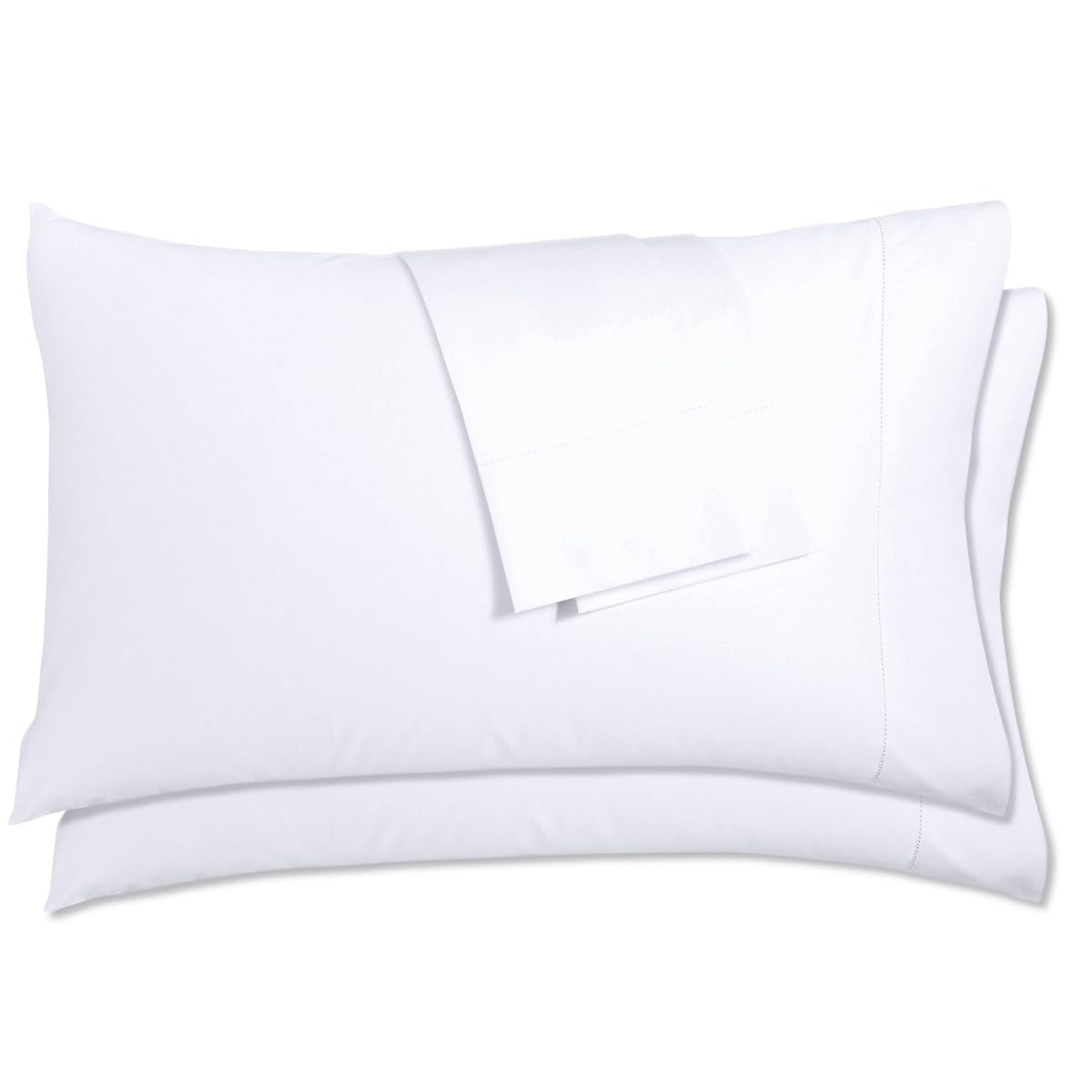 White Classic White Cotton Pillow Cases Standard Size Set of 2, Heavy Weight Quality Pillowcase with T-200 Thread Count, Elegant Double Stitched Tailoring Pillowcases, Pillow Covers 20x30 Inch  - Very Good