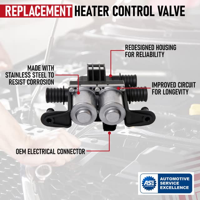 Replacement Heater Control Valve - Compatible with BMW Vehicles - Hybrid, X5 3.0si, X5 3.5d, X5 35dX, X6 35i, X6 35iX, X6 50iX, X6 M - Replaces 64116910544, 1147412166 - E53, E70 Water Control Valve  - Like New