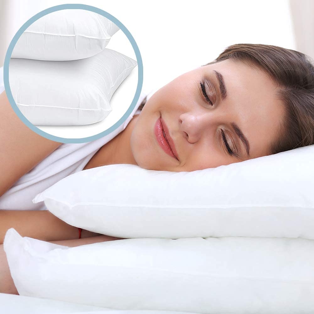 White Classic Bed Pillows for Sleeping | Down Alternative Luxury Hotel Pillow | 2, 6 Pack | Standard, Queen, King Size  - Like New