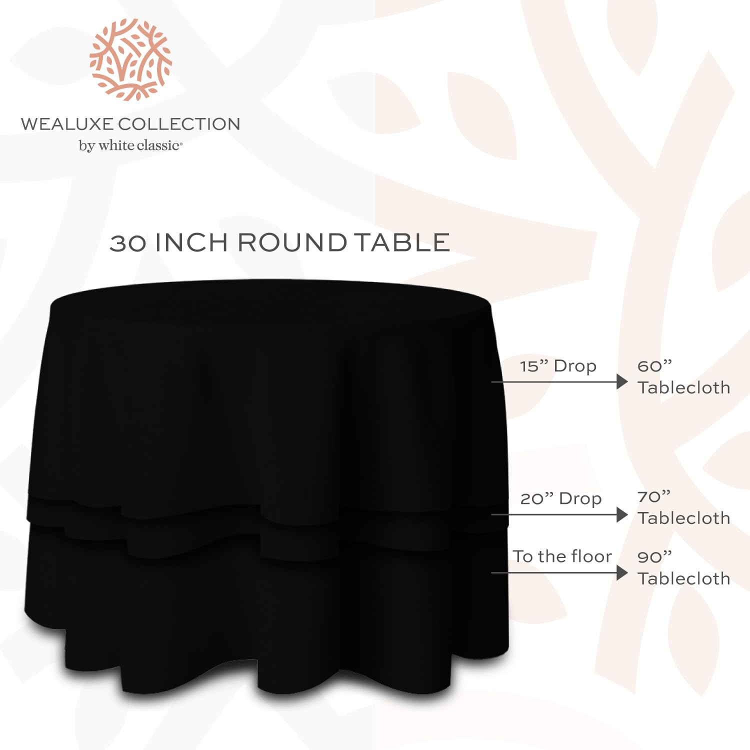 [2 Pack] 60" Round Premium Tablecloths for Wedding | Banquet | Restaurant | Washable Fabric Table Cloth  - Like New