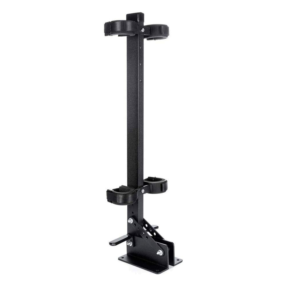 Quick-Draw Vertical Double and Quick-Draw Supreme Gun Rack- For Pickup Truck /UTV /Cart With A Completely Flat Floorboard - Floor Mount - Aluminum Frame - Black Powder-Coated Finish - 2 Gun Holder  - Like New