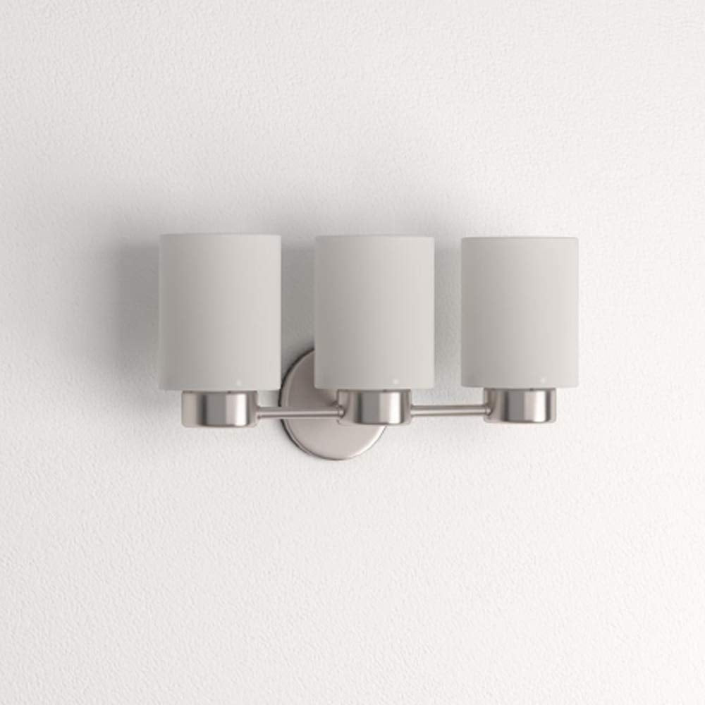 Ciata Lighting Bathroom Light Fixture Over Mirror, Three-Light Brushed Nickel Finish Bathroom Vanity Light Wall Fixture with Frosted Seed Glass Finish for Bathroom  - Very Good