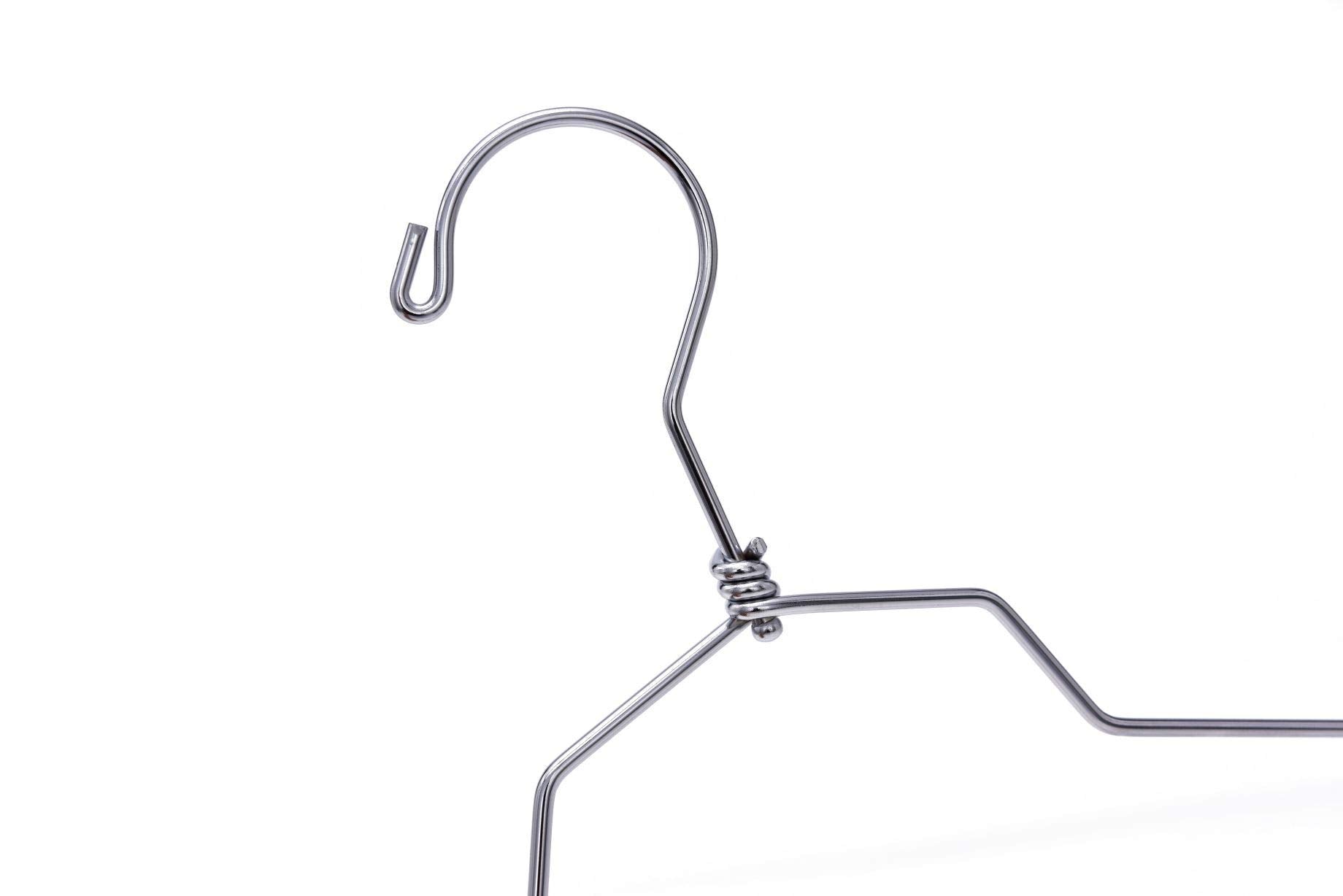 10 Quality Metal Hangers, Swivel Hook, Stainless Steel Heavy Duty Wire Clothes Hangers