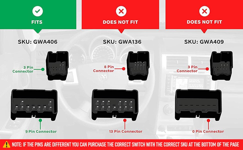 Driver Side Master Power Window Switch, Double Auto Button ONLY - Compatible with Chrysler, Dodge & Jeep, Ram, Grand Caravan, Journey, Liberty - Replaces 4602863AD, 4602870AD, 901-473, 4602863AB  - Very Good