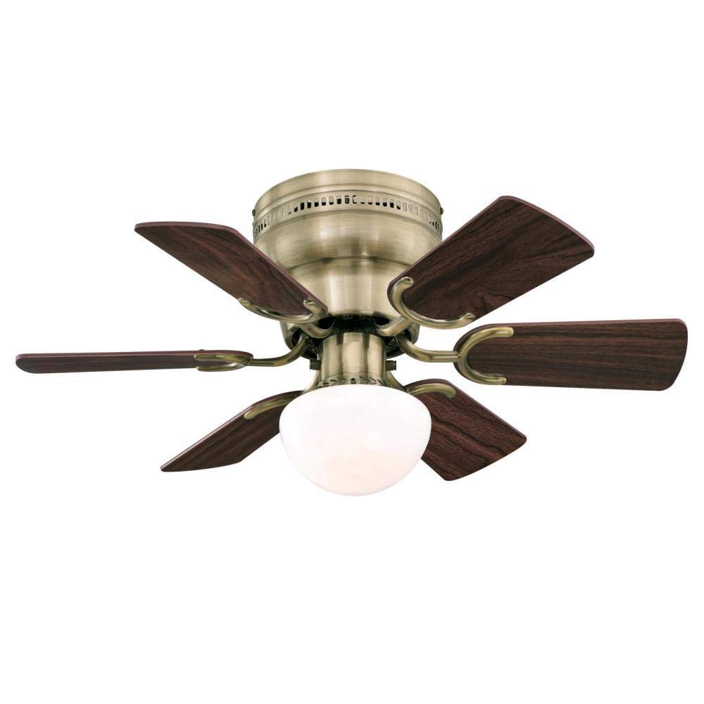 Ciata Lighting Petite 30-Inch Indoor Ceiling Fan with Dimmable LED Light Fixture in Opal Mushroom Glass with Reversible Blades  - Like New