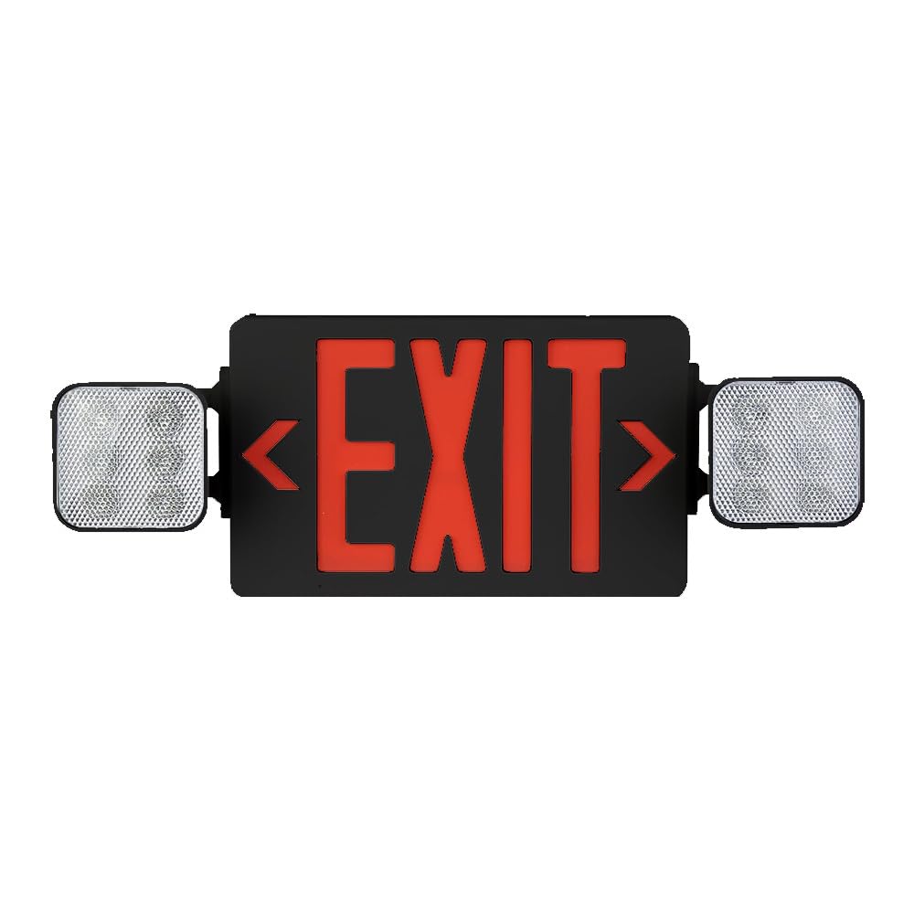 Ciata Emergency LED Exit Sign Combo with 90-Minute Battery Backup and Adjustable Ultra-Bright LED Lamps  - Like New