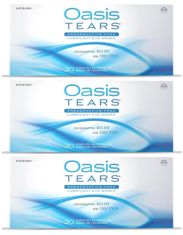 Oasis Tears Preservative-Free Lubricant Drops 30 Sterile Single Use Containers