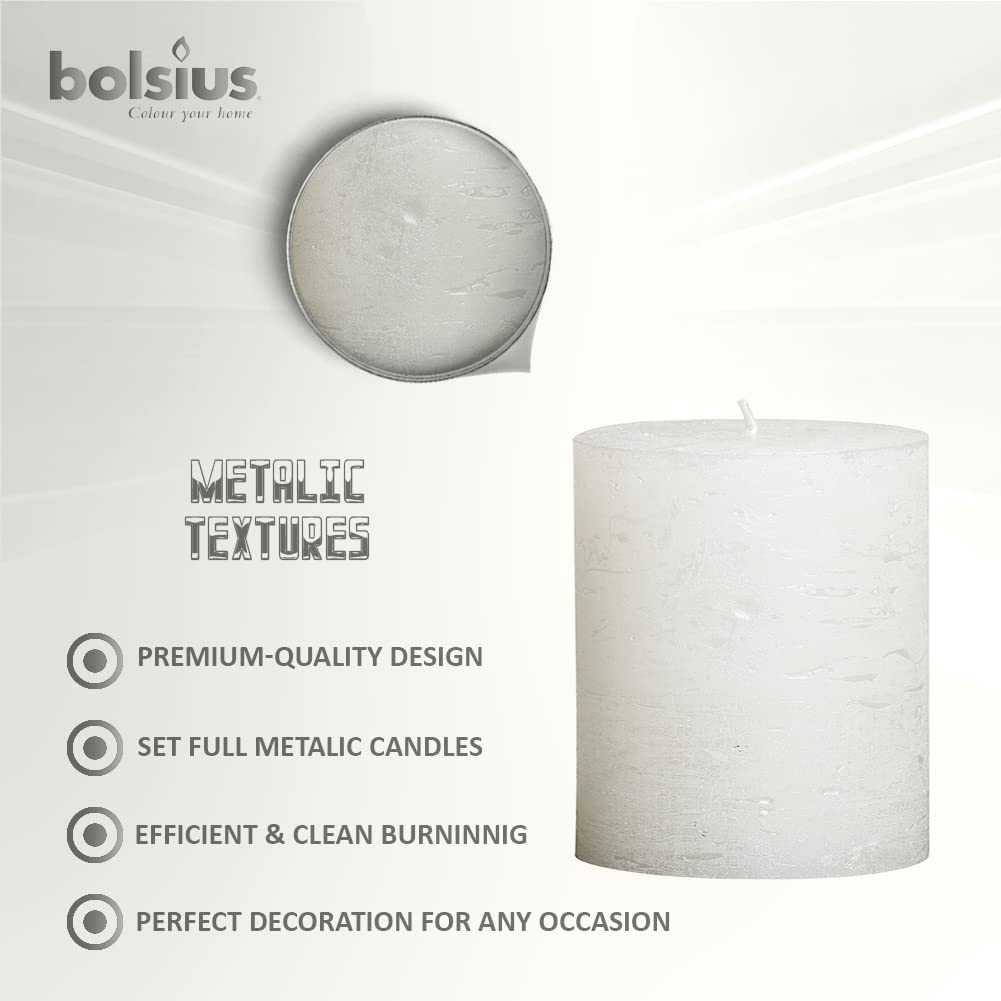 BOLSIUS Rustic Pillar Candles - 30+ Hours Burn Time - Premium European Quality  - Like New