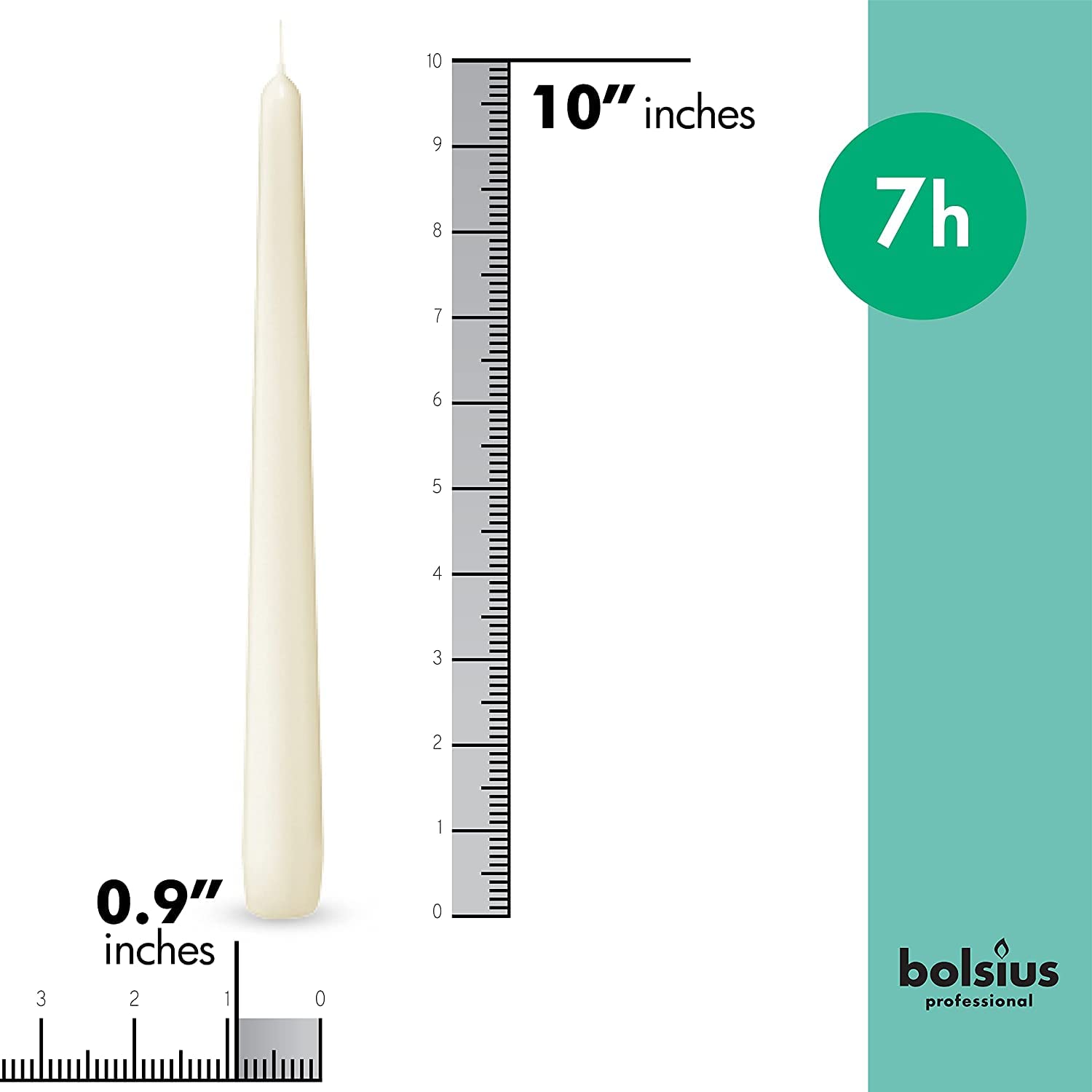BOLSIUS Ivory Taper Candles 100 Count Bulk Pack - 10 Inch Dinner Candle Set - 7+ Burn Hours - Premium European Quality - Smooth Flame - 100% Cotton Wick - Smokeless & Dripless Household Candlesticks  - Very Good