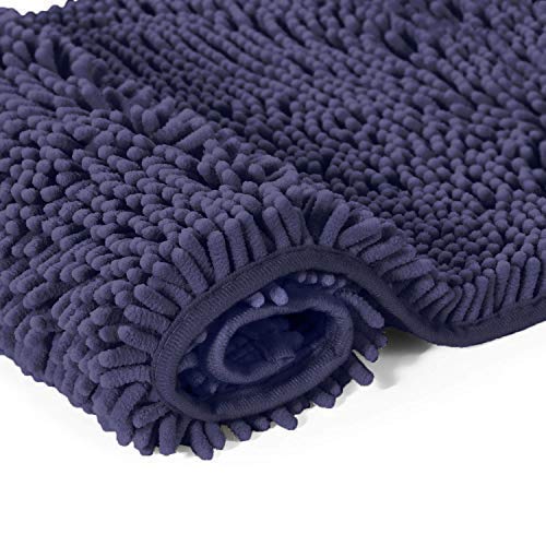 LuxUrux Purple Bathroom Rug Set �Extra-Soft Plush Bath mat Shower Bathroom Rugs,1'' Chenille Microfiber Material, Super Absorbent, 30 X 20'' + 32 X 15''.  - Like New