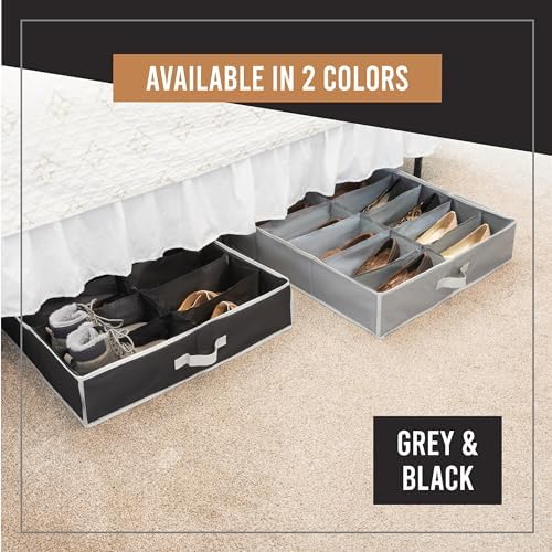 Extra-Large Under Bed Shoe Storage Organizer - Underbed Storage Solution Fits Men's and Women's Shoes, High Heels, and Sneakers with Durable Vinyl Cover & Extra-Strong Zipper  - Like New