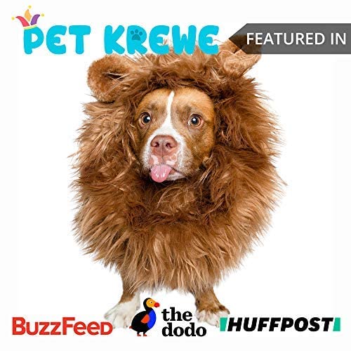 Pet Krewe Large Dog Lion Mane Halloween Costume � Fits Neck Size 13�- 32�- Lion Mane for Small Dogs � Ideal for Halloween, Dog Birthday, Dog Cosplay, Dog Outfits, Pet Clothes