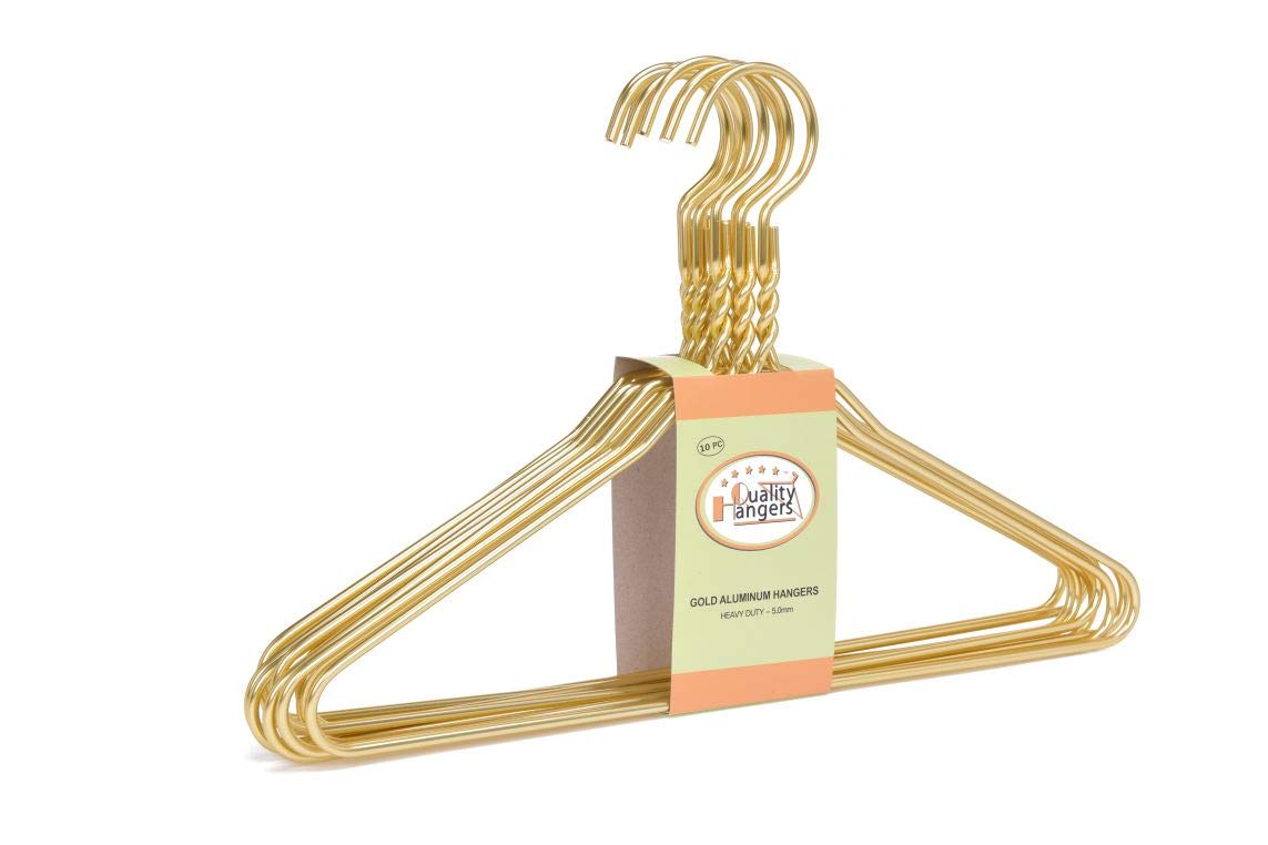 Beautiful Gold Aluminum Metal Suit Hangers Heavy Duty Coat Hangers  - Like New