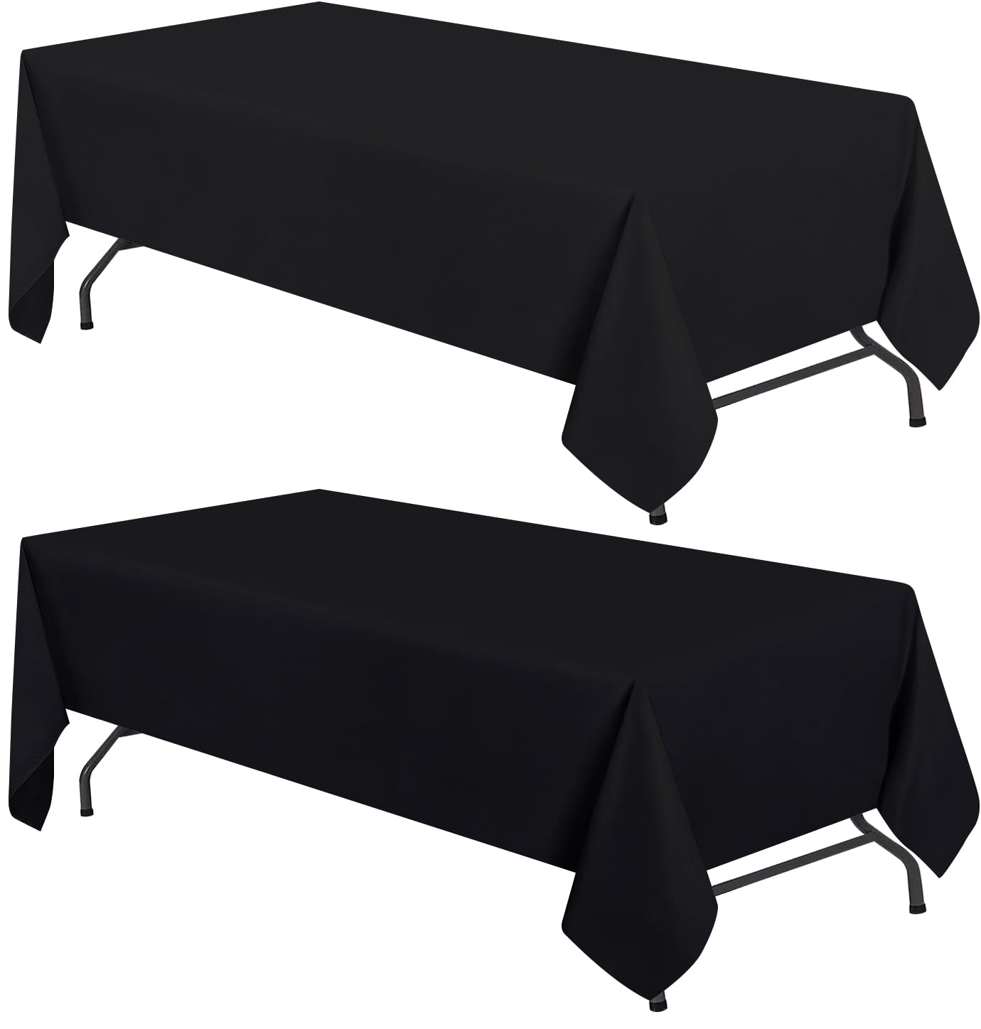 White Classic Rectangle Tablecloth - 60 x 102 Inch - Table Cloth 6 Foot Table in Washable Polyester  - Good