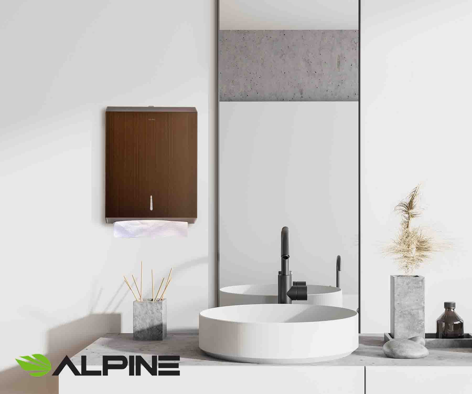 Alpine Industries C-Fold/Multifold Paper Towel Dispenser - Holds 400 C-Folds or 525 Multifold Tissues - Stainless Wall Mount Tissue Holder for Home & Office Countertop & Restroom (Antique Coppper)  - Like New