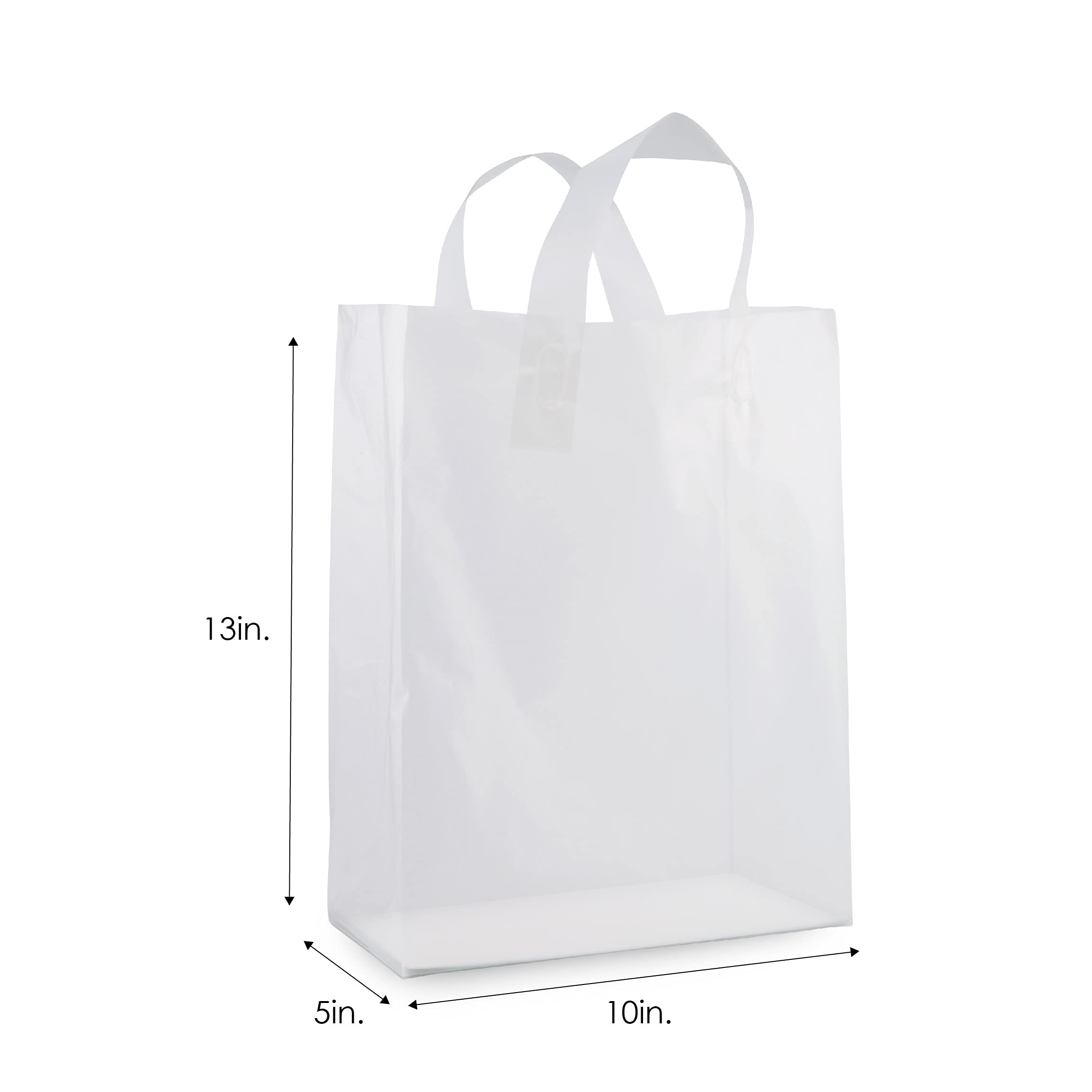 Prime Line Packaging PLP Frosted White Plastic Shopping Bags  - Very Good