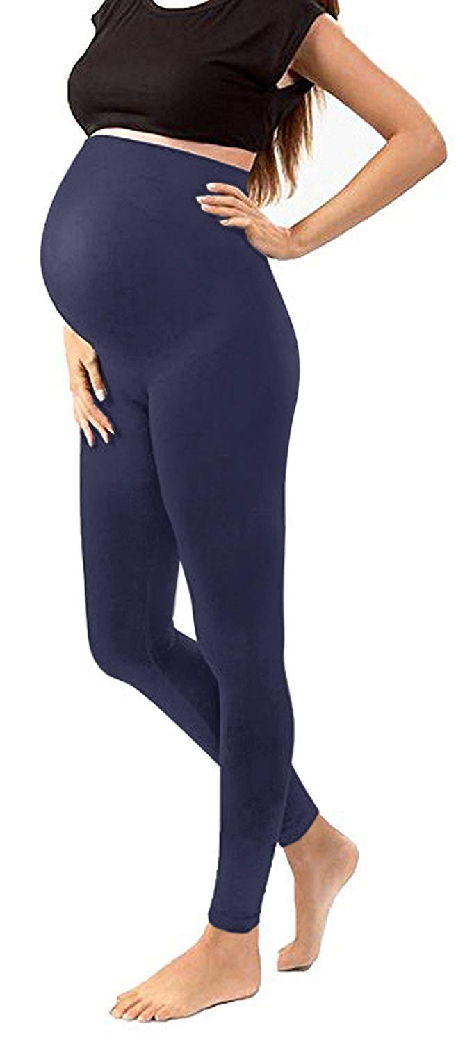 Shop Pretty Girl Maternity Leggings Over The Belly - Maternity Clothes Stretch Nursing Clothes Navy Blue