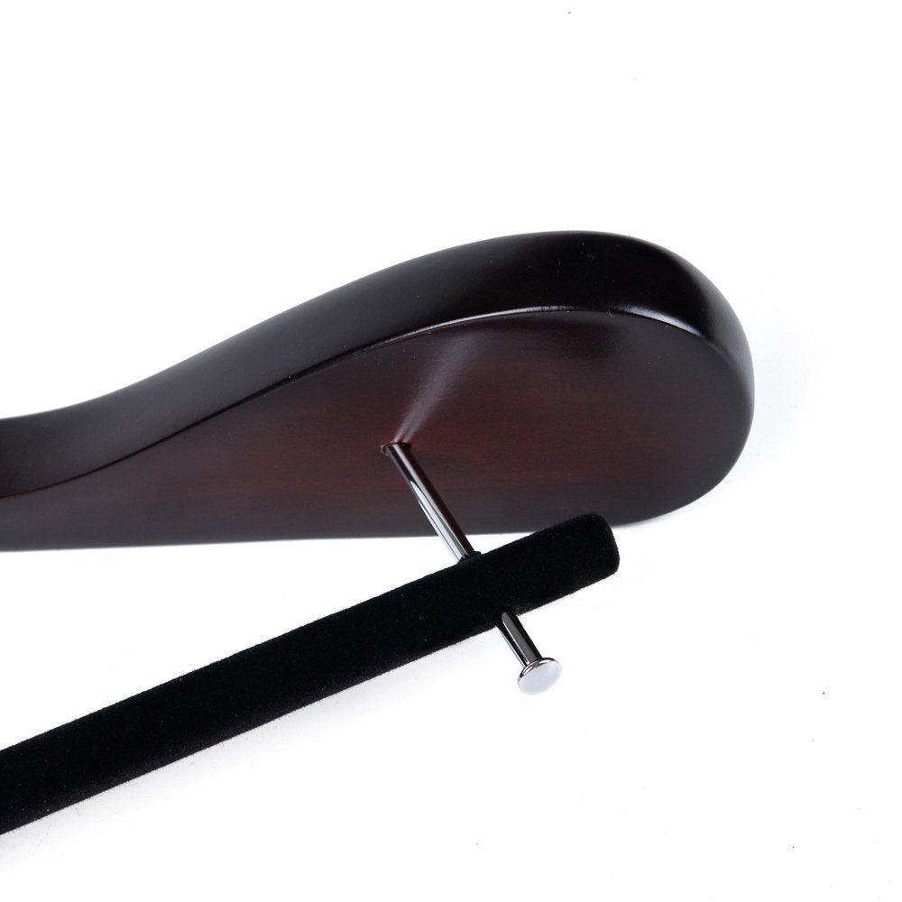 Quality Luxury Wooden Suit Hangers Wide Wood Hanger for Coats and Pants Mahogany Finish  - Like New