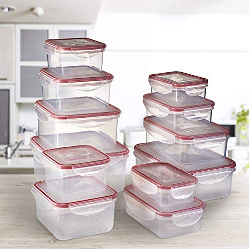 SEALCO Food Storage Containers With Lids - Reusable Plastic Containers – BPA-Free, Stackable, Microwave, Dishwasher, Freezer Safe  - Like New