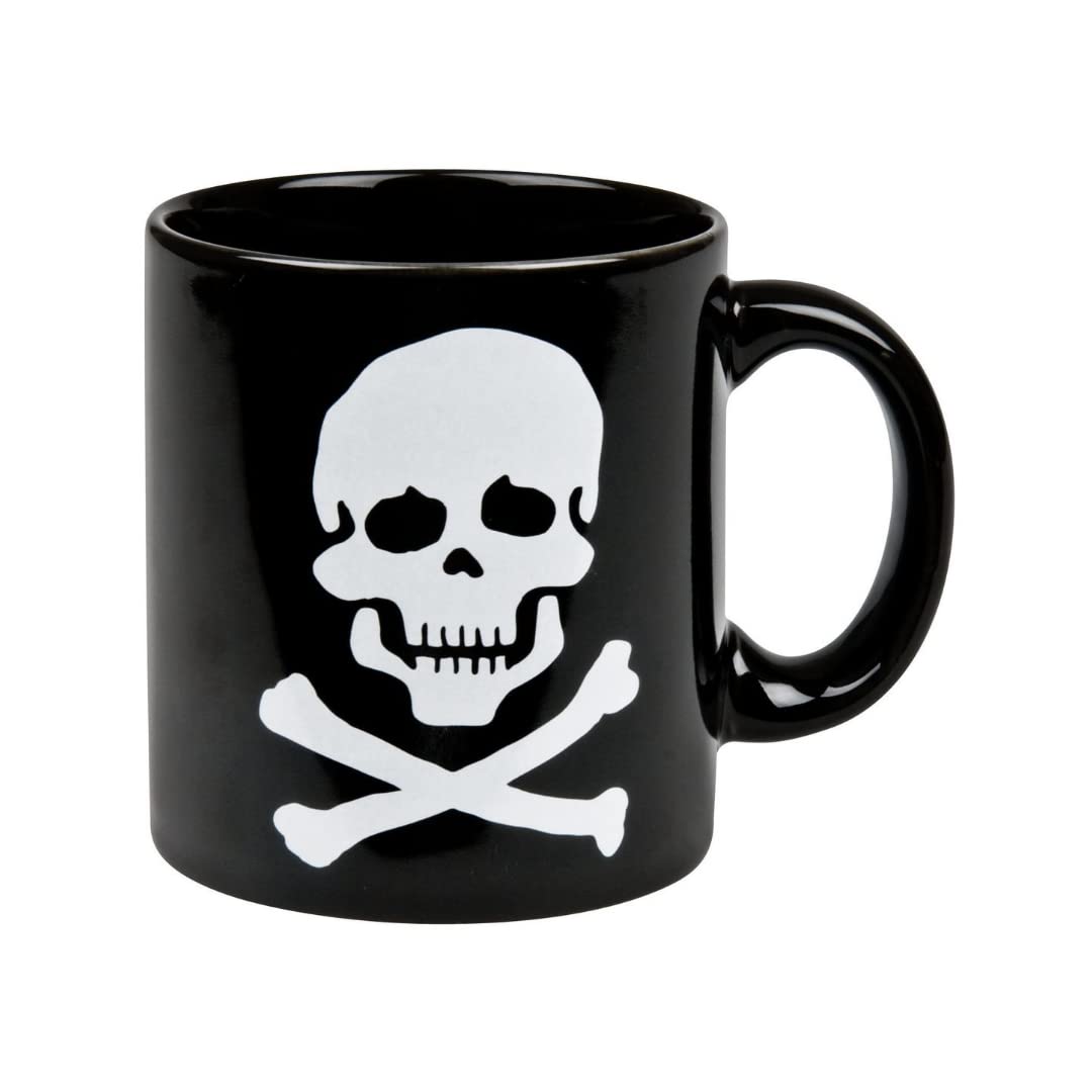 Waechtersbach Skull Coffee Mug – Pink Skull and Crossbones Coffee Mugs for Women & Men – Dishwasher & Microwave Safe Unique Coffee Mugs – 3.9” Porcelain Skull Mug – Great Coffee Gifts  - Like New