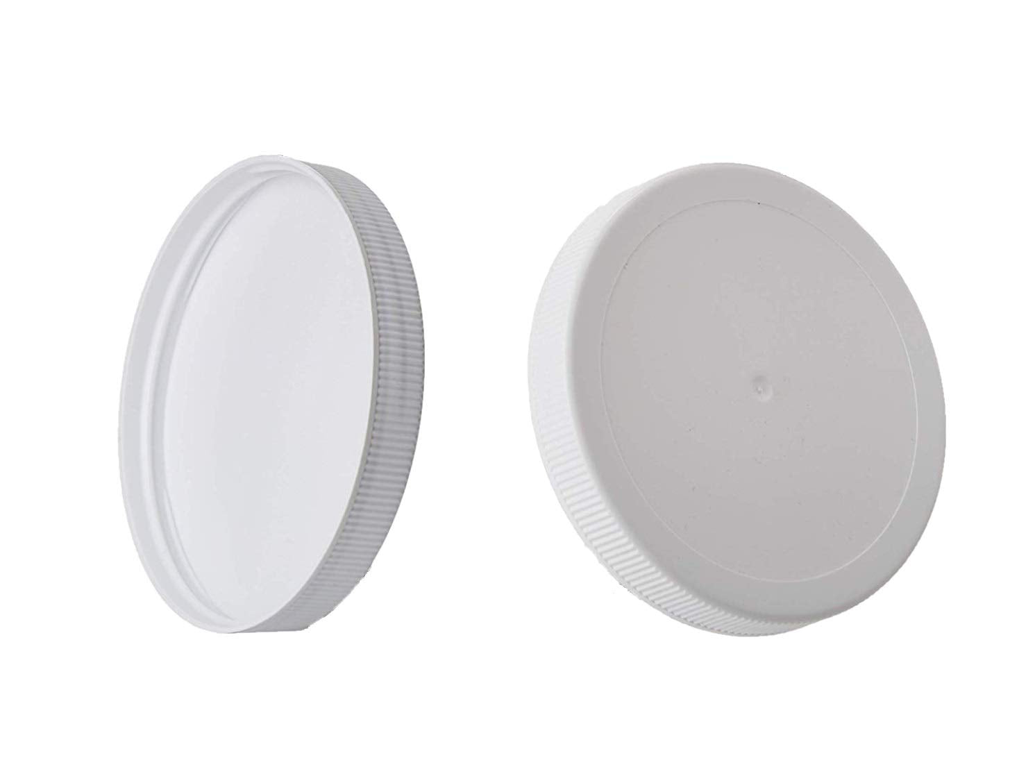 Kitchentoolz White Plastic Lids for 1 Gallon Wide Mouth Glass Jars - fits 110mm opening (110-400) - Caps Lined with PE Foam Food Grade (jars not included)  - Like New