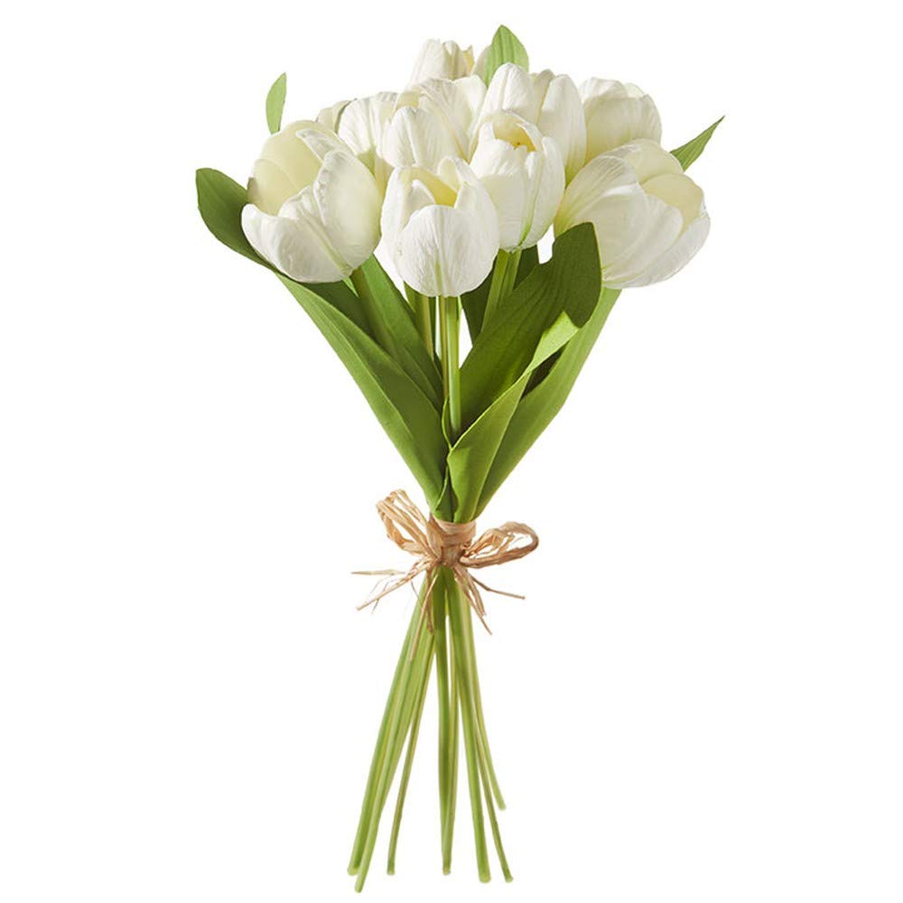 RAZ Imports Botanical Farmhouse 15" Real Touch White Tulip Bundle  - Like New