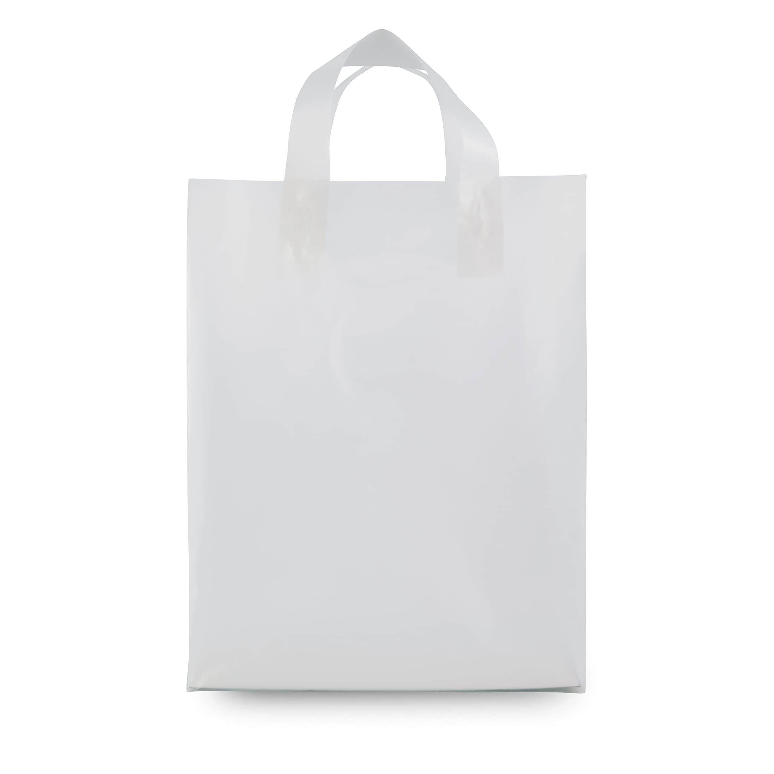 Prime Line Packaging PLP Frosted White Plastic Shopping Bags  - Very Good