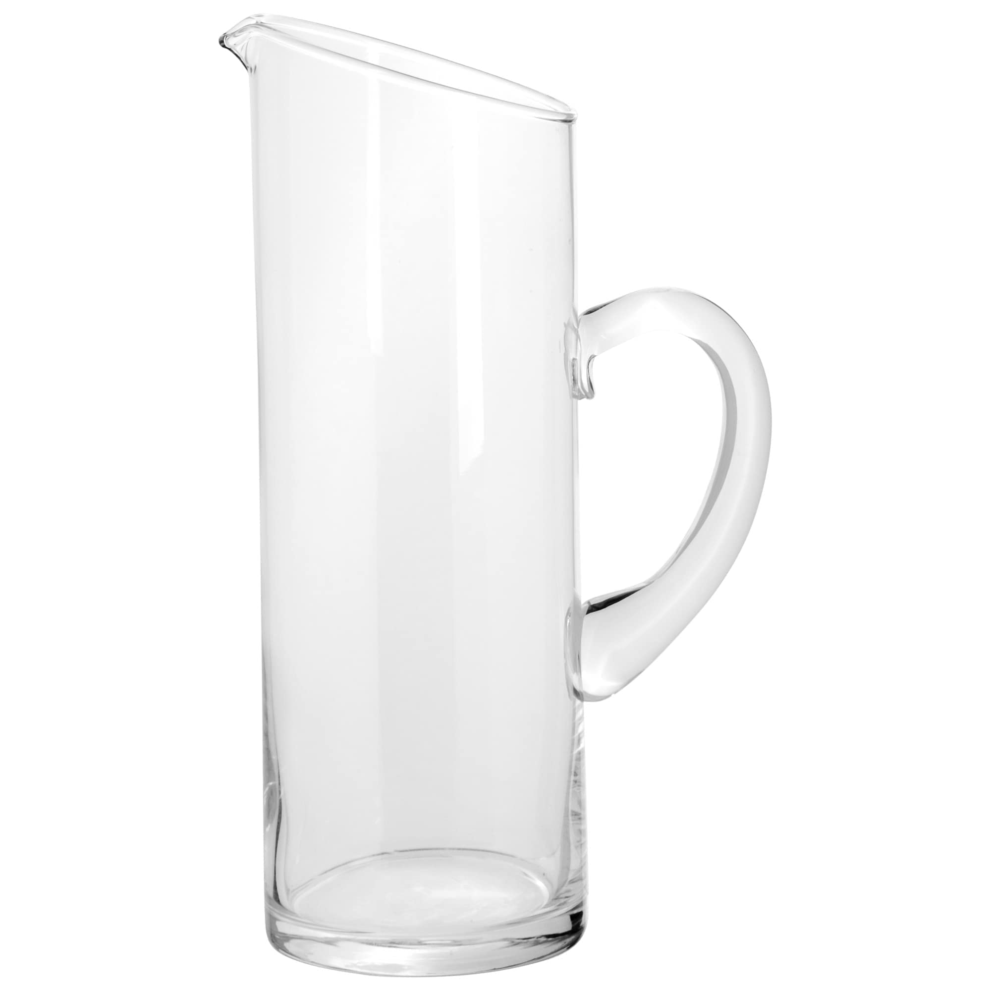 Glass Water Pitcher with Spout � Elegant Serving Carafe for Water, Juice, Sangria, Lemonade, and Cocktails � Crystal-Clear Glass Beverage Pitcher.  - Acceptable