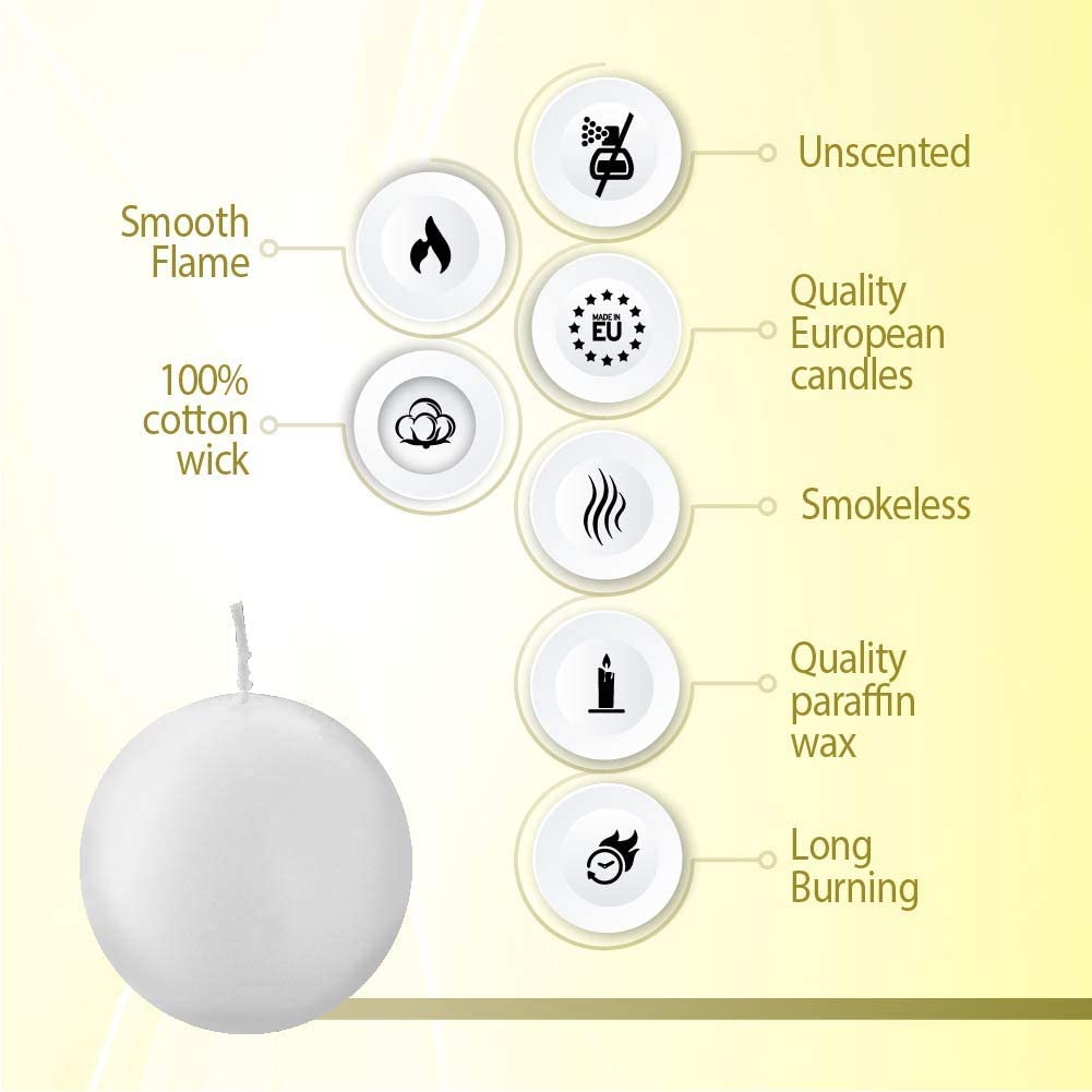 BOLSIUS Tray of Ball Candles - 16 Long Burning Hours Candle Set - 2.75 inch Dripless Candle - Perfect for Wedding Candles, Parties and Special Occasions  - Like New