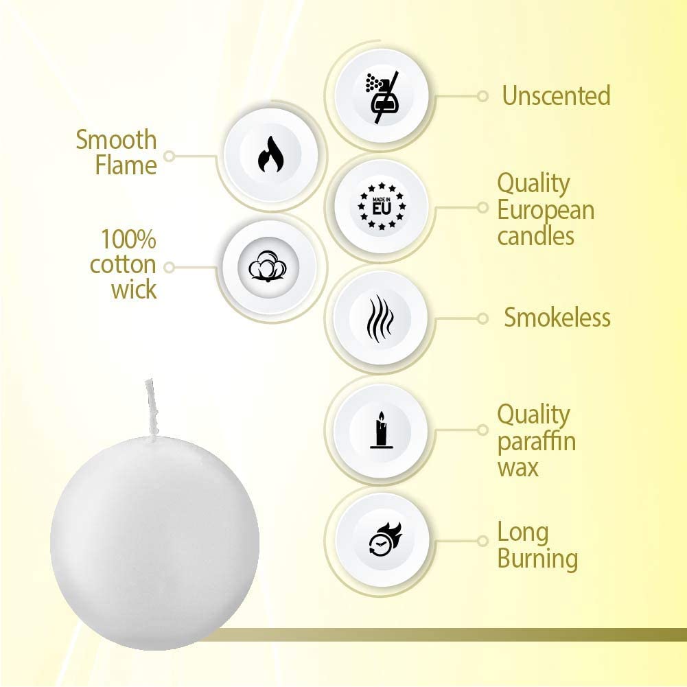 BOLSIUS Tray of Ball Candles - 16 Long Burning Hours Candle Set - 2.75 inch Dripless Candle - Perfect for Wedding Candles, Parties and Special Occasions  - Acceptable