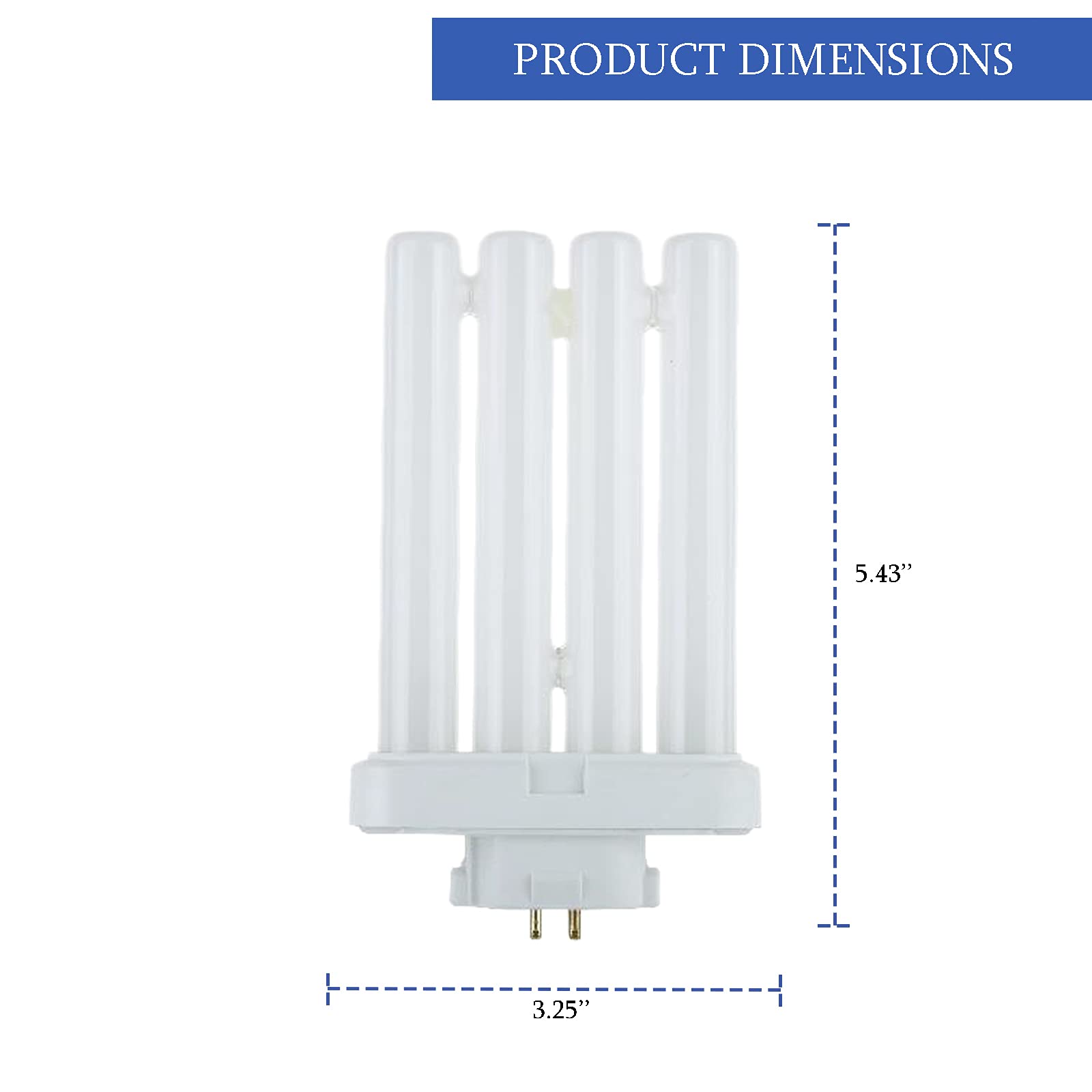 Dysmio Compact Fluorescent 27W Quad Tube, 6500K Daylight Light FML Light Bulbs with GX10Q-4 Base � 2 Pack  - Very Good