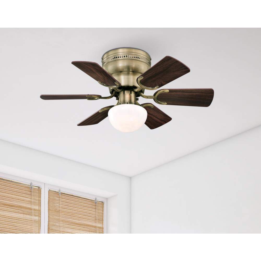 Ciata Lighting Petite 30-Inch Indoor Ceiling Fan with Dimmable LED Light Fixture in Opal Mushroom Glass with Reversible Blades  - Like New