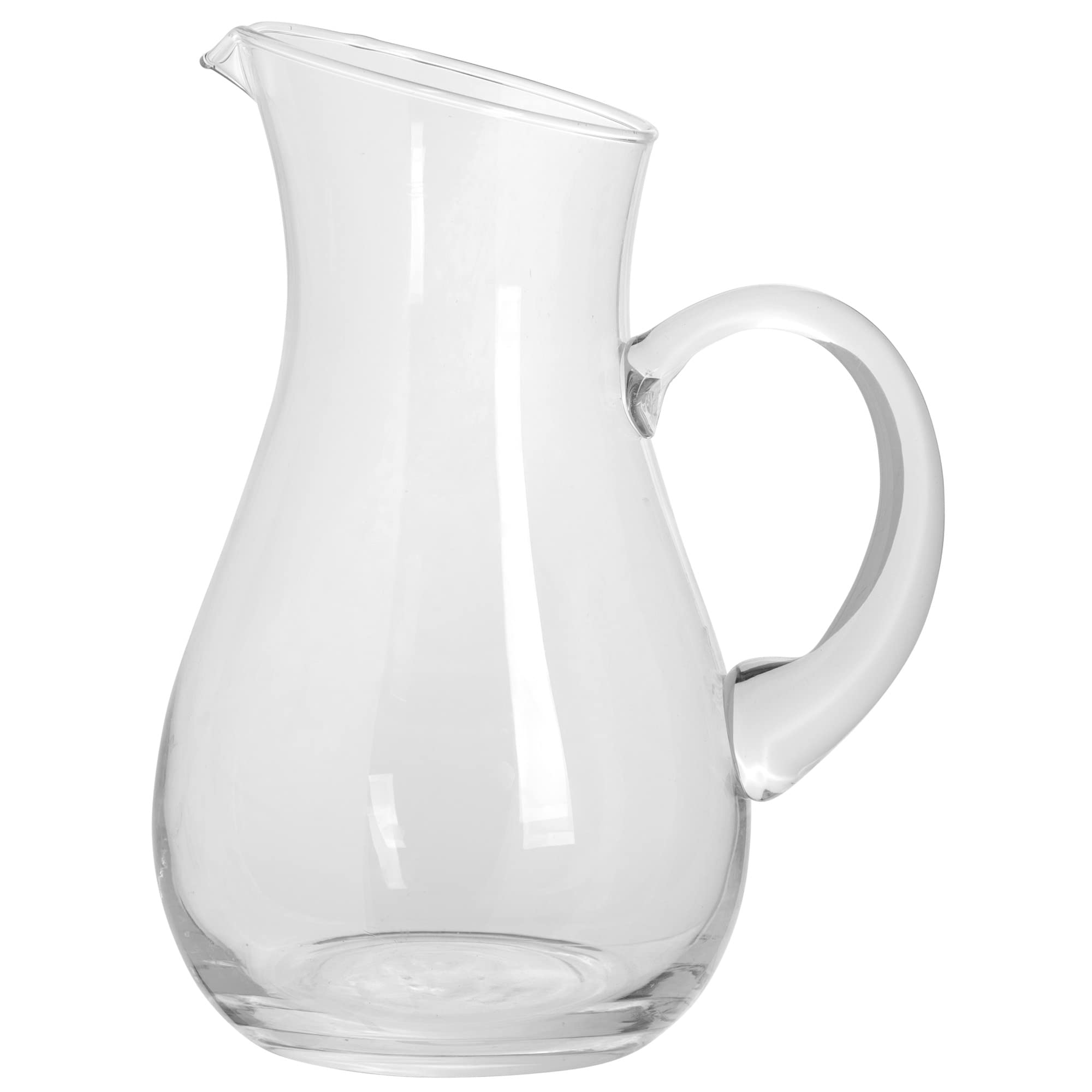 Glass Water Pitcher with Spout � Elegant Serving Carafe for Water, Juice, Sangria, Lemonade, and Cocktails � Crystal-Clear Glass Beverage Pitcher.  - Acceptable