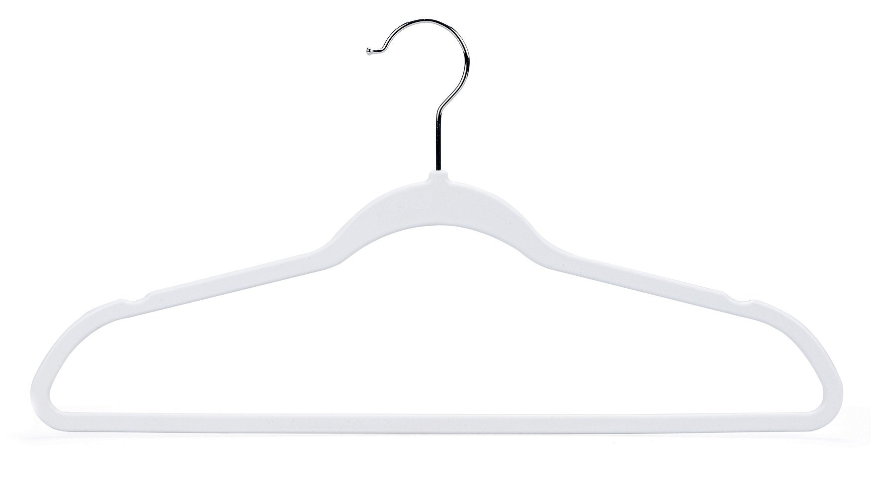 Quality Hangers 50 Pack Non-Velvet Plastic Hangers for Clothes - Heavy Duty Coat Hanger Set - Space-Saving Closet Hangers with Chrome Swivel Hook, Functional Non-Flocked Hangers - Cream White  - Acceptable