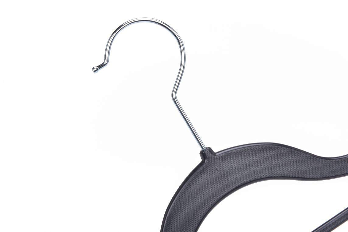 Quality Plastic Non Velvet Non-Flocked Thin Compact Hangers Black Swivel Hook (20)  - Like New