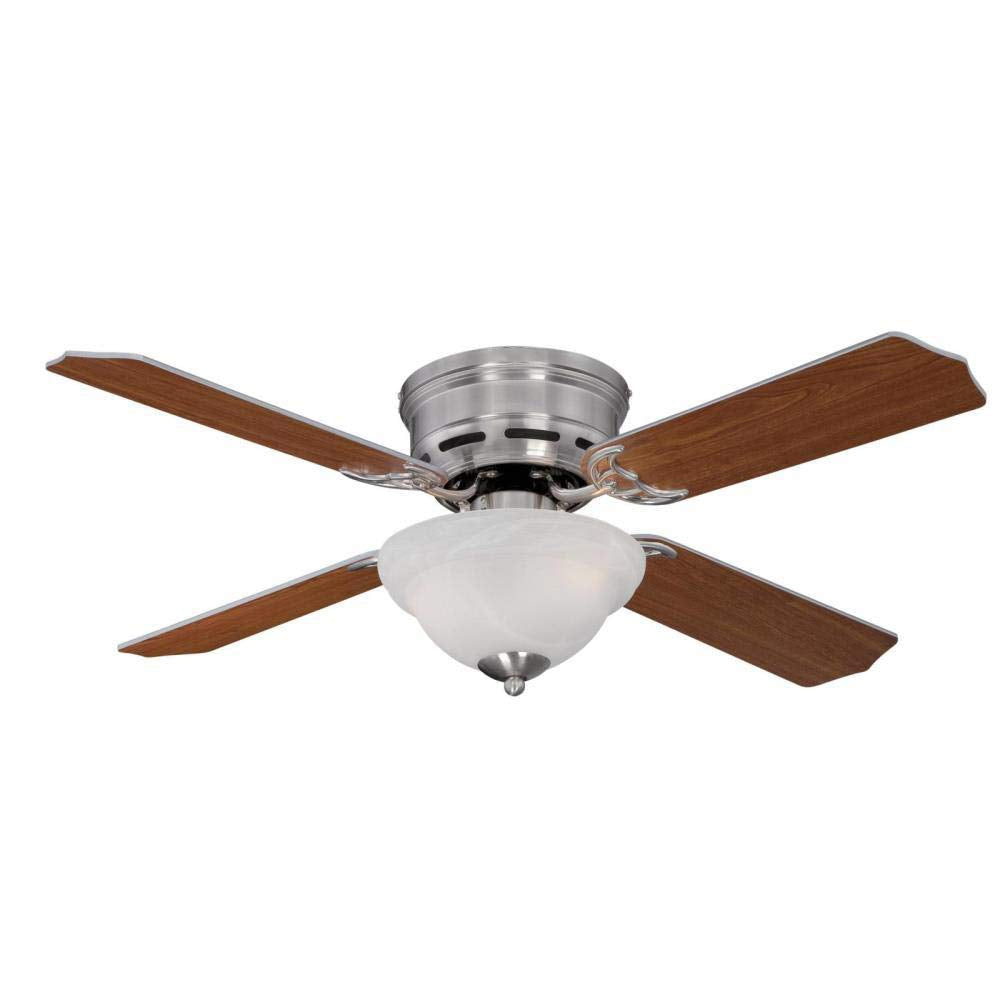 Ciata Lighting Hadley 42-Inch Indoor Ceiling Fan with Dimmable LED Light Fixture in White Alabaster Glass Bowl with Reversible Blades  - Like New