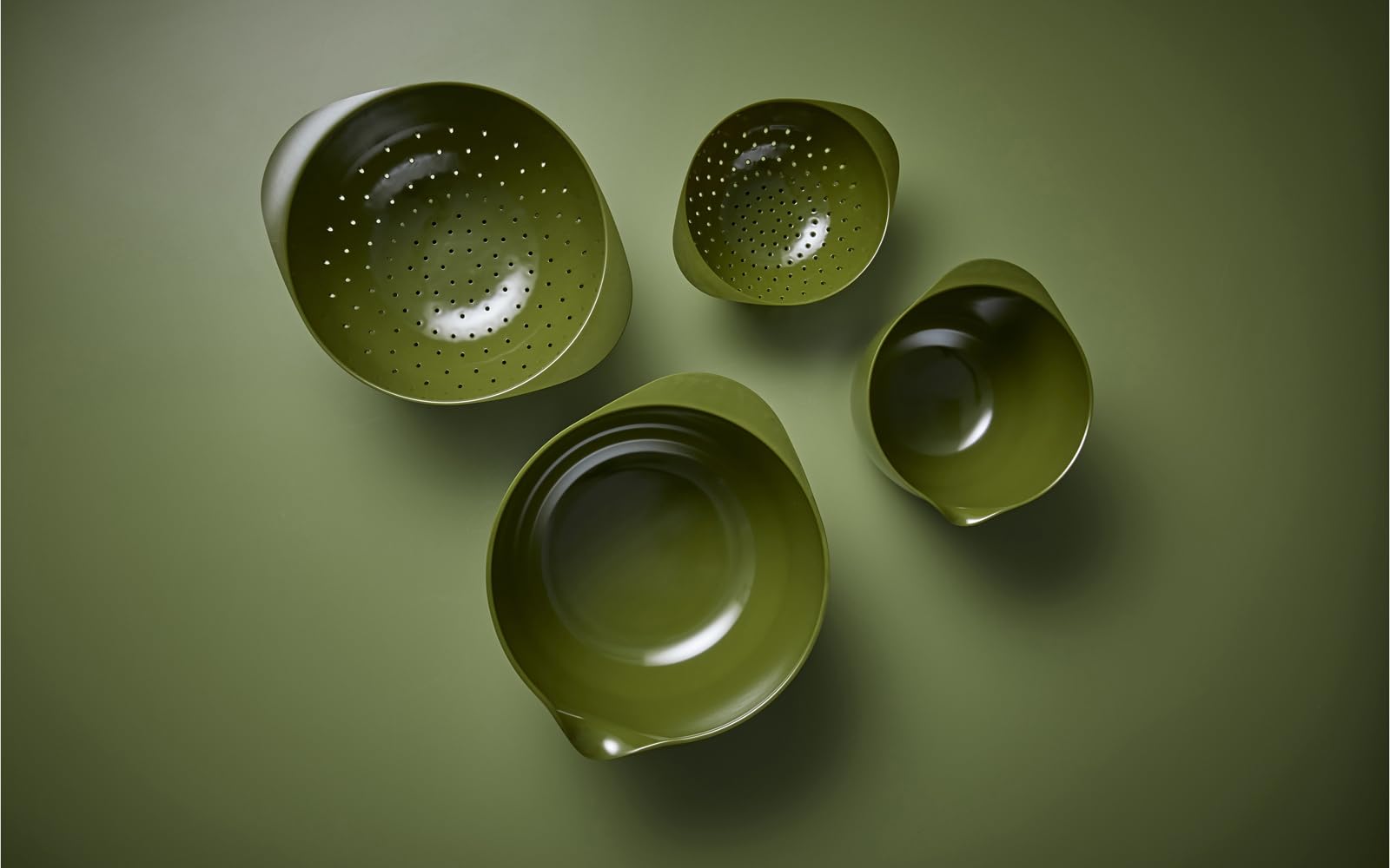 Rosti 11465 Balls, Olive, 7.5 x 6.5 x 5.0 inches (19.1 x 16.4 x 12.8 cm), Margreite Mixing Bowl, 0.5 gal (1.5 L), Pack of 3  - Like New