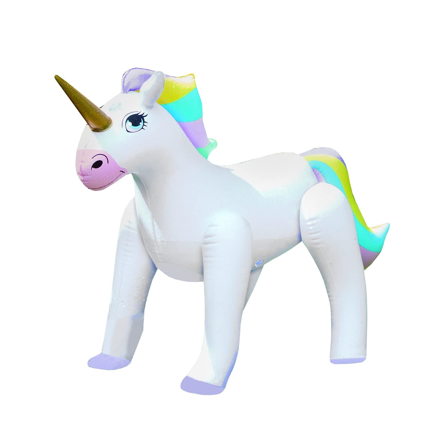 Etna Inflatable Unicorn Sprinkler - Fun Outdoor Water Toy for Kids Attaches to Garden Hose, 33 1/2" High