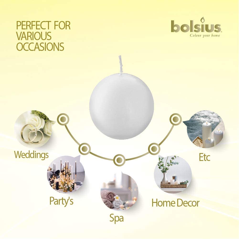 BOLSIUS Tray of Ball Candles - 16 Long Burning Hours Candle Set - 2.75 inch Dripless Candle - Perfect for Wedding Candles, Parties and Special Occasions  - Like New