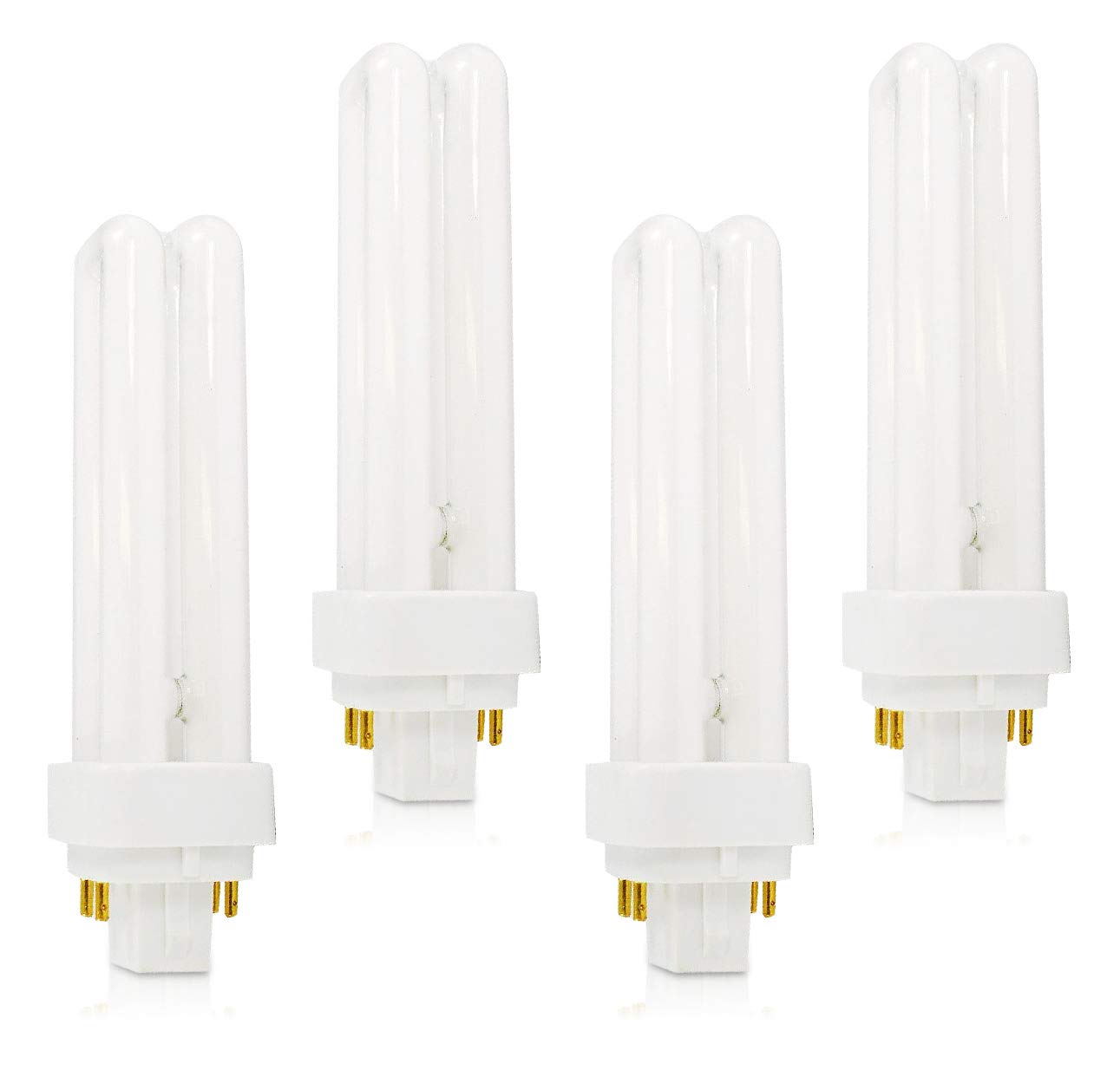 (4 Pack) PLC-13W 827, 4 Pin G24q-1, 13 Watt Double Tube, Compact Fluorescent Light Bulb, Replaces Philips 38325-7 and Sylvania 20682  - Like New