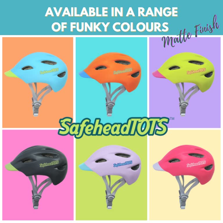 SafeheadTOTS : Adjustable Toddler Bike Helmet, XS Ages 2-4 Years, for Boys and Girls, with Built in Visor and Removable, Washable Inner Lining, Perfect for Cycling, Scooters, and Skateboards  - Very Good