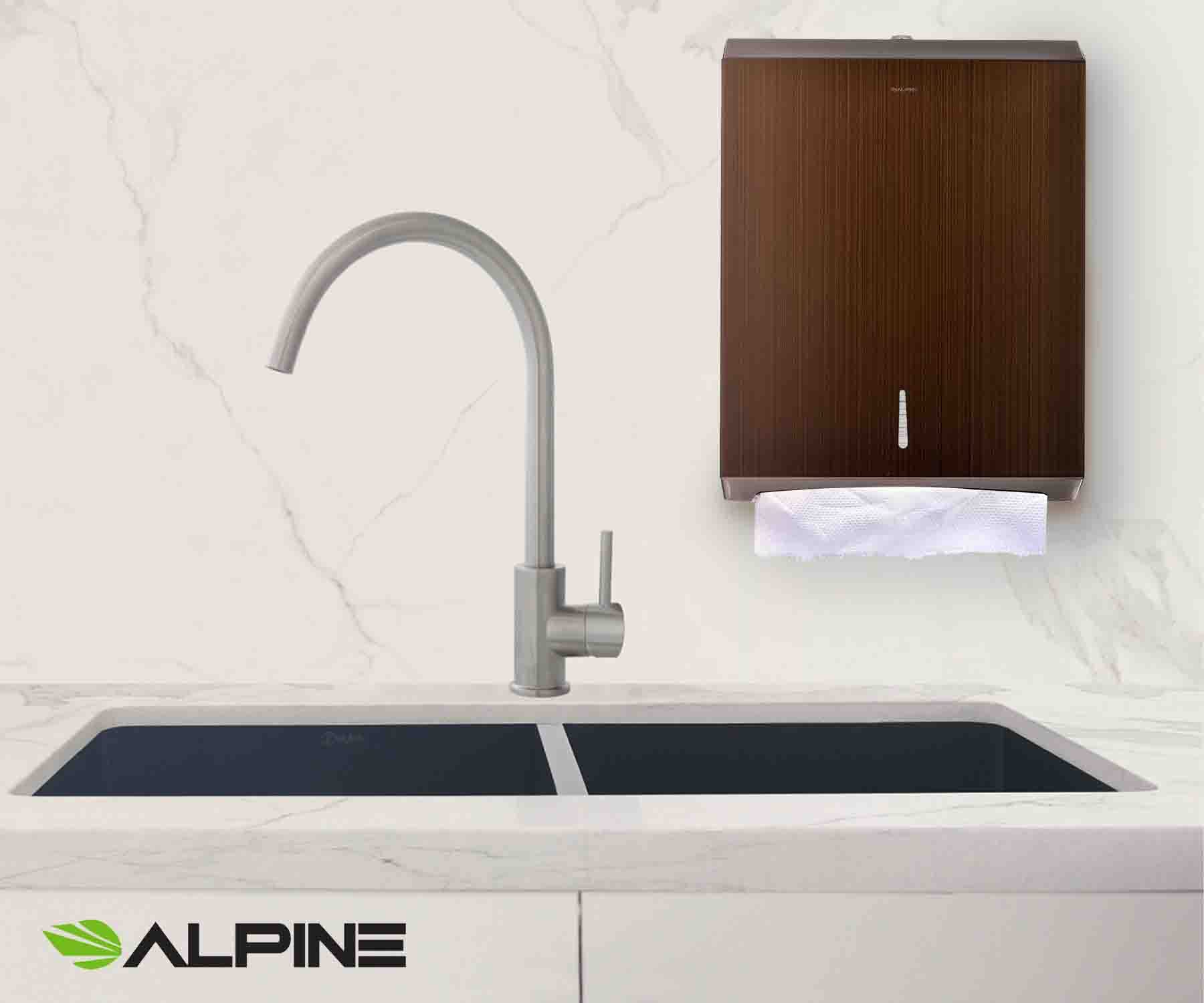 Alpine Industries C-Fold/Multifold Paper Towel Dispenser - Holds 400 C-Folds or 525 Multifold Tissues - Stainless Wall Mount Tissue Holder for Home & Office Countertop & Restroom (Antique Coppper)  - Like New