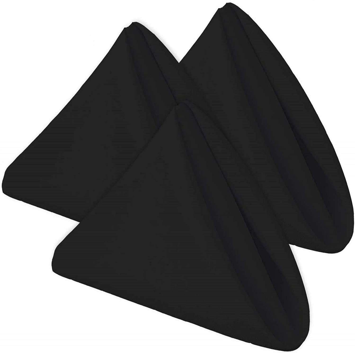 Wealuxe [24 Pack, Black] 100% Polyester Soft Durable Washable Cloth Table Napkins 17 x 17 Inch Great for Restaurants, Dinners and Parties  - Acceptable